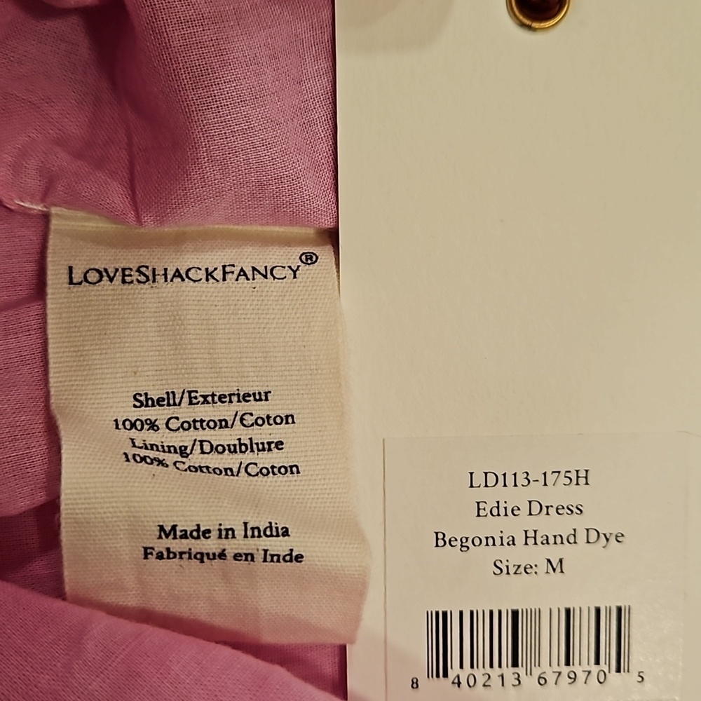 💕LOVESHACKFANCY💕 Edie Midi Dress ~ Begonia Hand Dye Medium M NWT - Picture 15 of 16